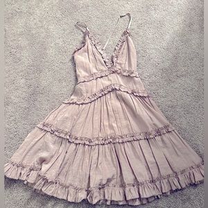 Purple ruffle halter dress!